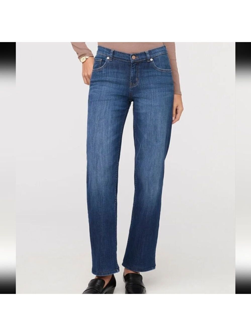 Duer Performance Denim Mid Rise Straight Blue Cascade 31x30